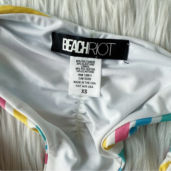 Beach Riot x Revolve Rainbow Striped Bikini Set - Picture 6 of 7
